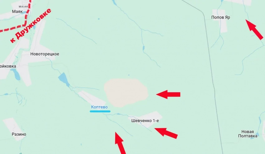 Российские войска вышли к линии Шевченко Первое - Коптево, совершая охват Покровска и Константиновки - ИИ на Toplenta