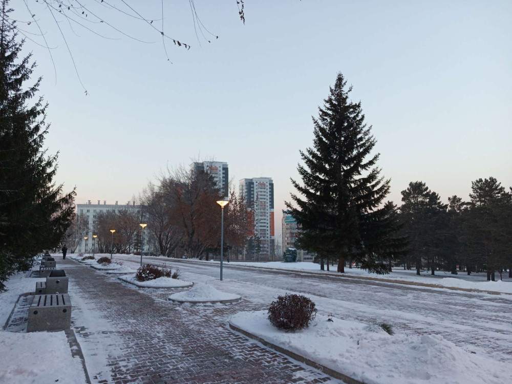 Утренняя прогулка возле СФУ в Красноярске в конце осени - похожая новость на Toplenta
