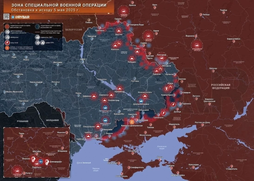 Свежая карта боевых действий на Украине от 06.05.2025: обзор последних событий на фронтах СВО - История на Toplenta