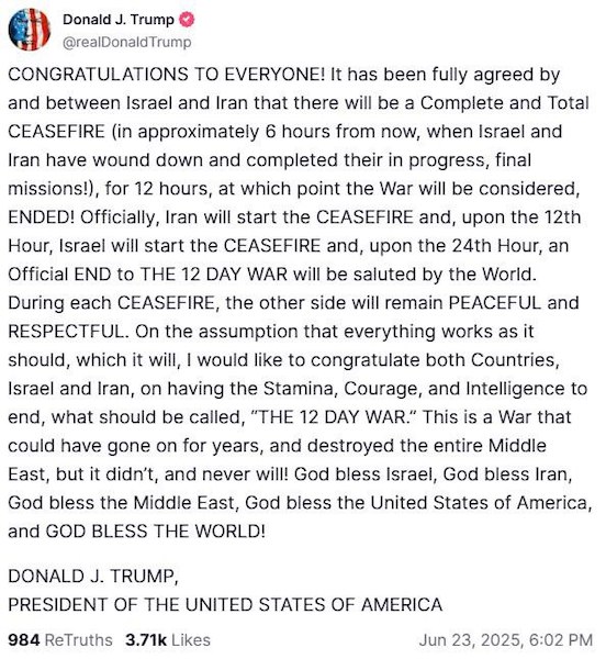 Трамп заявил о скором прекращении огня между Израилем и Ираном - свежие новости на Toplenta по теме В мире  /  Соцпортал
