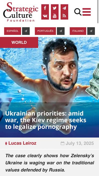 Strategic Culture: Зеленский ведет войну против традиционных ценностей - свежие новости на Toplenta по теме В мире  /  Соцпортал