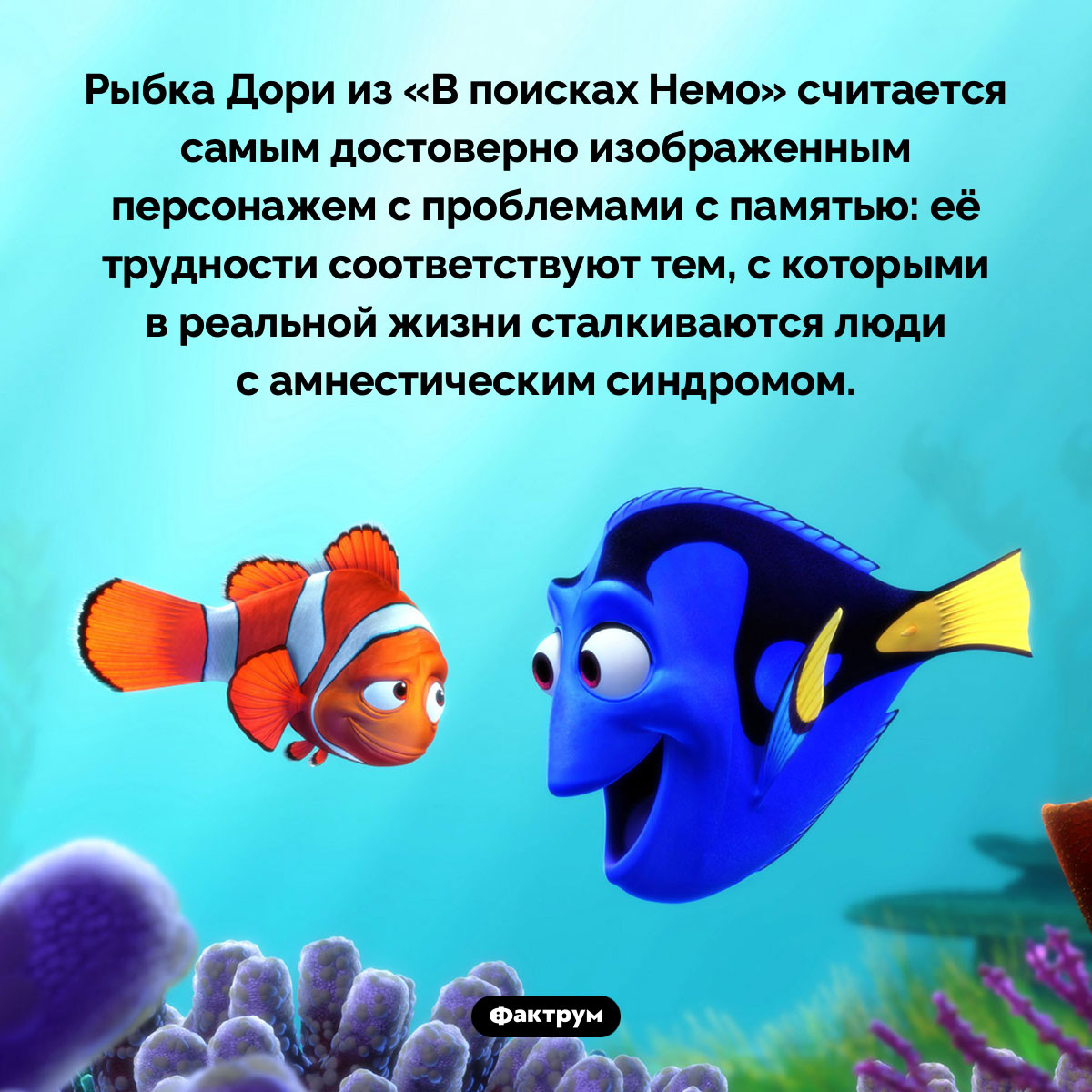 Проблемы с памятью ​​рыбки Дори - похожая новость на Toplenta