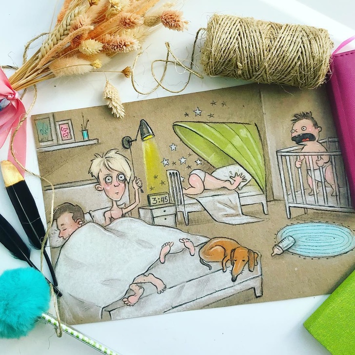 Мама двоих детей нарисовала свои будни. - свежие новости на Toplenta по теме ии