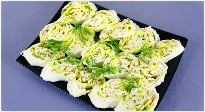 Диетический рулет из лаваша с курицей "Зимний" без майонеза - свежие новости на Toplenta