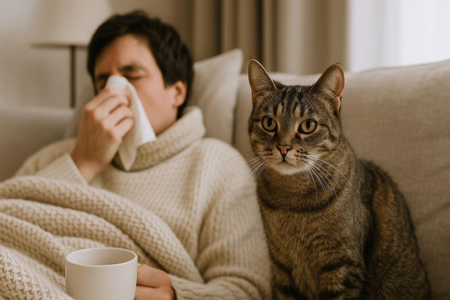Могут ли кошки заразиться простудой от человека? - похожая новость на Toplenta