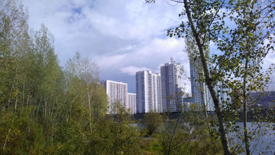 Взгляд на микрорайон "Белые Росы" с острова Отдыха через Абаканскую протоку в Красноярске - свежие новости на Toplenta по теме Среда