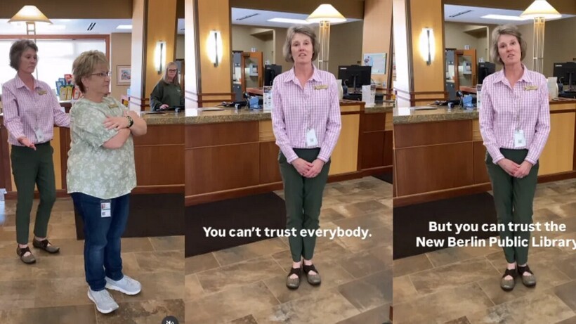 Американская библиотека покорила соцсети роликом о доверии и падениях - похожая новость на Toplenta