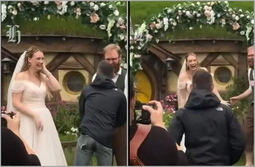 Элайджа Вуд неожиданно появился на свадьбе фанатов «Властелина колец» - похожая новость на Toplenta