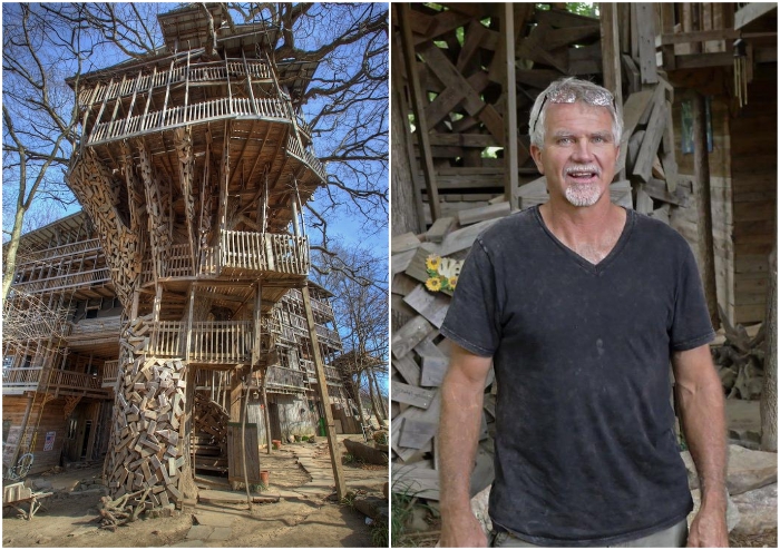 «Небоскреб на дереве», или Как живется энтузиасту в 80 комнатах, которые он построил по божьему веле - свежие новости на Toplenta по теме небо