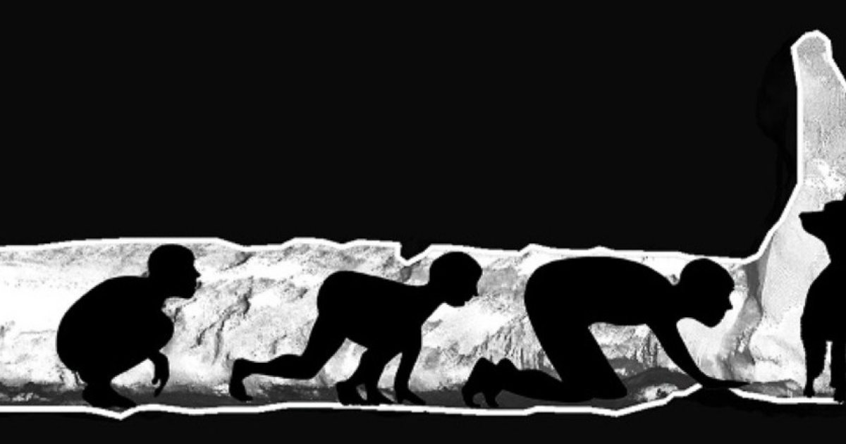 Группу палеолитических людей в пещере сопроводила большая собака или волк - похожая новость на Toplenta